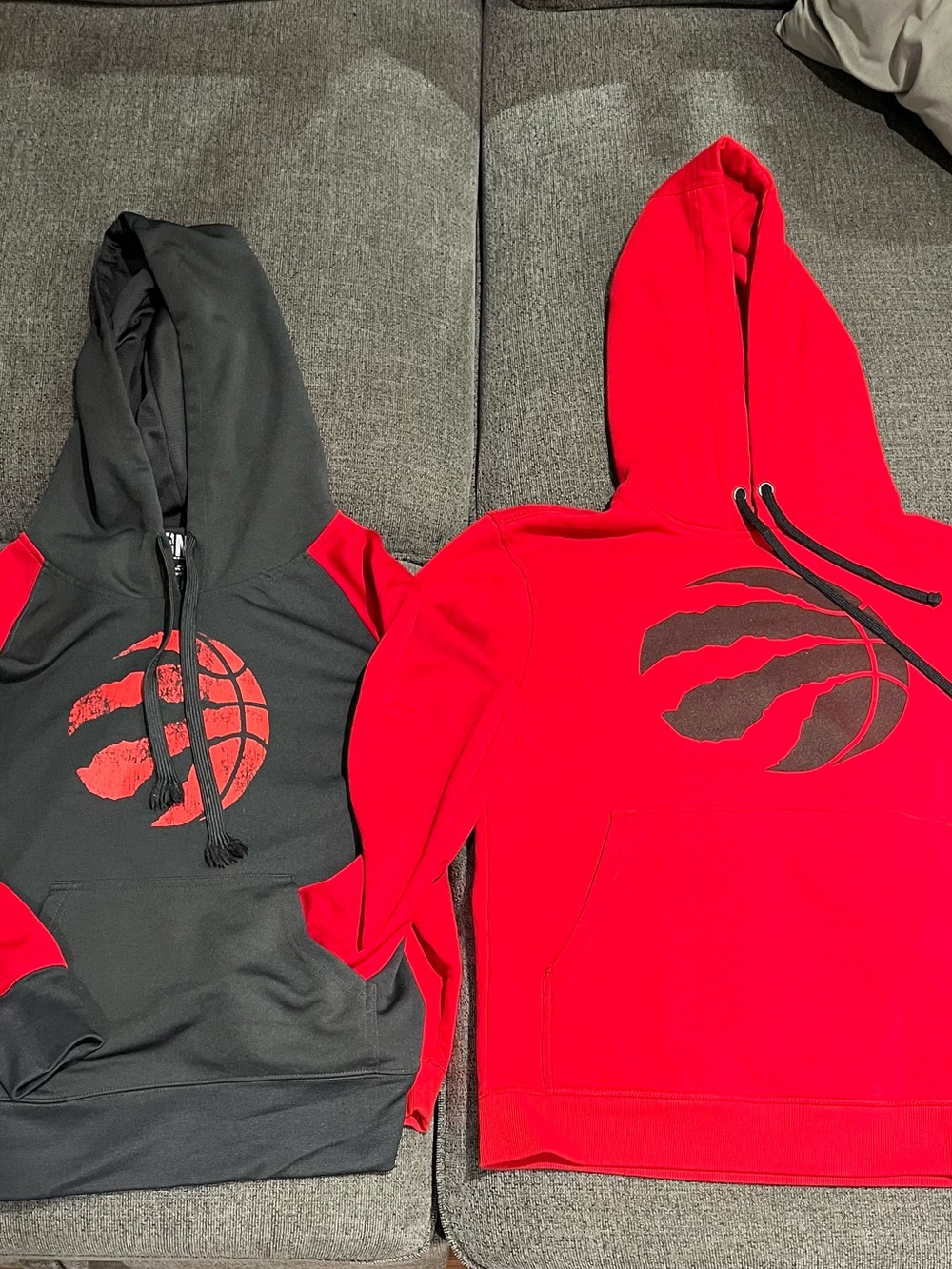 Red and Black Raptors Logo Hoodies Men’s Small (2pc)